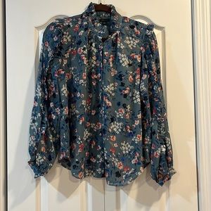 Ann Taylor Ruffle Sleeve Blouse